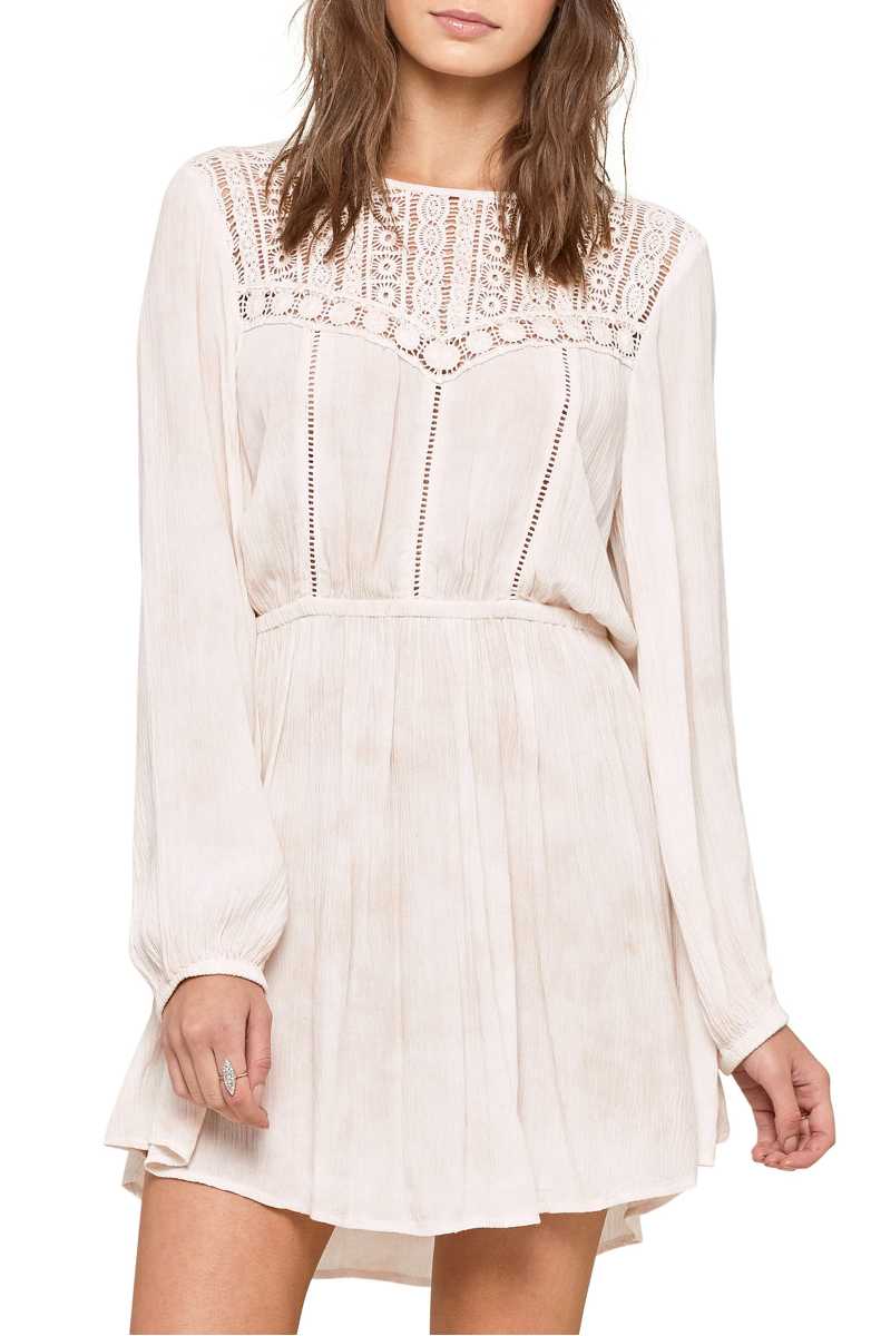 AMUSE SOCIETY Portia Skater Dress Crocheted Yoke White crochet dresses summer 2017