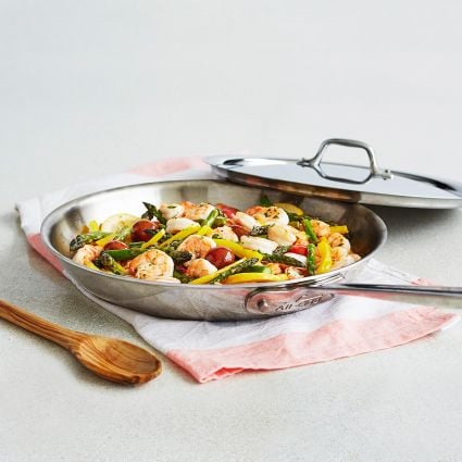 All-Clad Stainless-Steel Skillet with Lid 10" 12" Sur La Table the american sale