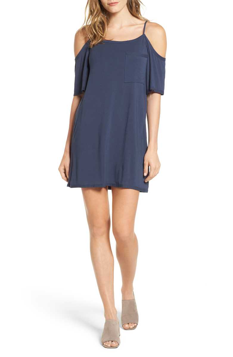 BAILEY 44 Boogie Board Cold Shoulder Dress Blue t-shirt dresses summer