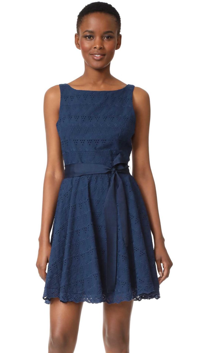 BB Dakota Ty Eyelet Trim Dress Navy Blue eyelet dresses summer 2017