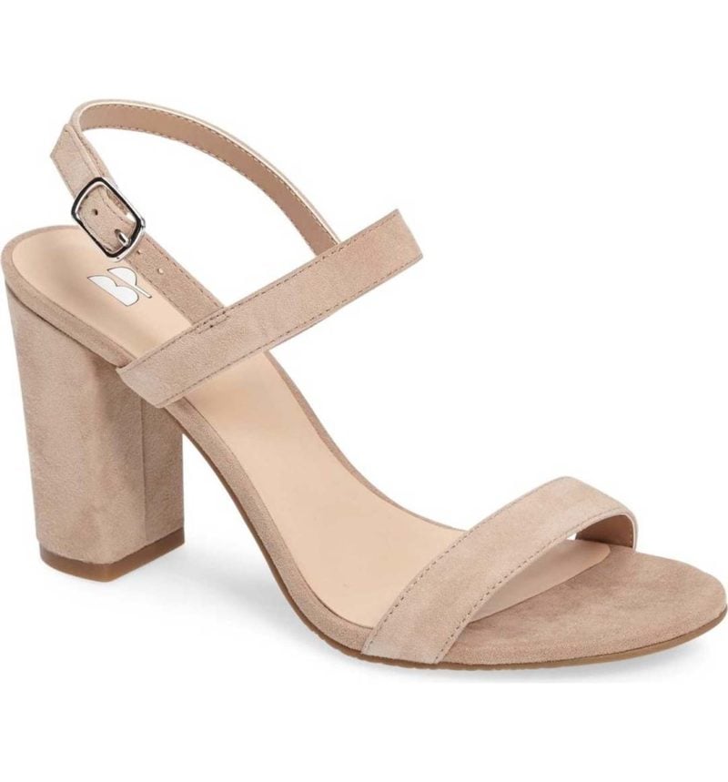 BP. Lula Block Heel Slingback Sandal Blush Suede block heel sandals summer 2017