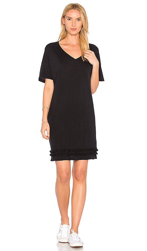 CURRENT/ELLIOTT THE POM POM TEE DRESS Black Pompom t-shirt dresses summer 2017