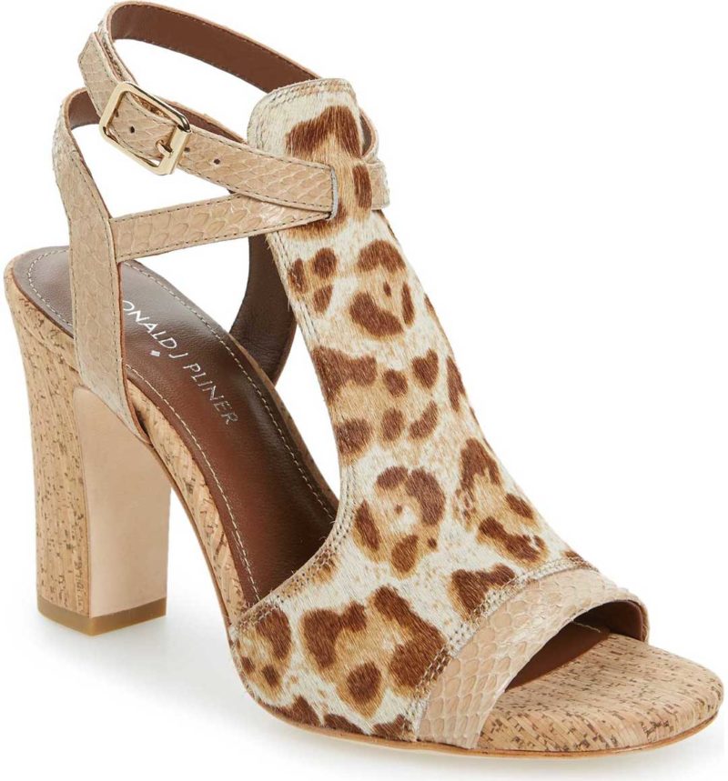 DONALD J PLINER Tinna Genuine Calf Hair Sandal Leopard Print Calf Hair nordstrom leopard print sandals summer 2017