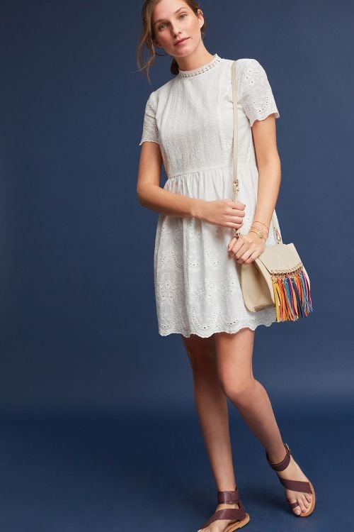 English Factory Mock Neck Eyelet Dress White eyelet dresses summer 2017