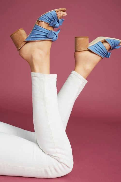Erin Adamson Peggy Mule Sandals Denim Tan mule sandals summer 2017