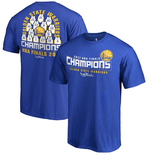 Fanatics Branded Golden State Warriors Royal 2017 NBA Finals Champions Roster T-Shirt golden state warriors 2017 nba champions