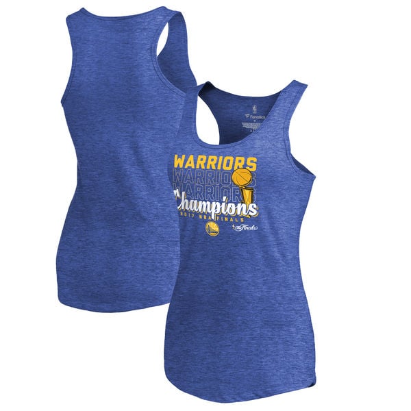 Fanatics Branded Golden State Warriors Women's Royal 2017 NBA Finals Champions Repeat Tri-Blend Tank Top golden state warriors 2017 nba champions