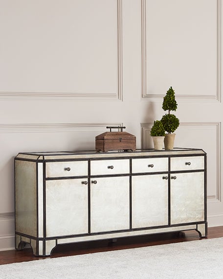 Hooker Furniture Garth Eglomise Entertainment Console Silver Horchow friends family sale