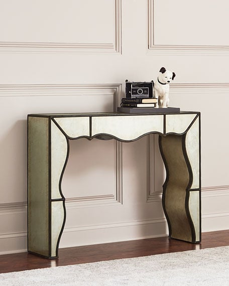 Hooker Furniture Garth Eglomise Mirrored Console Table Silver Horchow friends and family sale