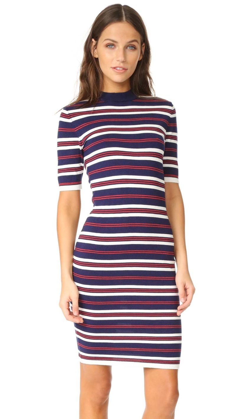 J.O.A. Stripe Dress Navy Blue White Red 4th of july party
