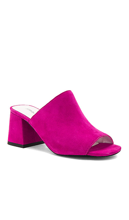 JEFFREY CAMPBELL Perpetua Heels Fuchsia Suede mule sandals summer 2017