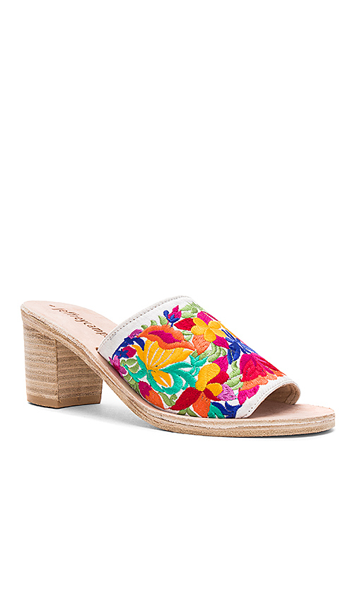 JEFFREY CAMPBELL Pushpita Embroidered Heels White Multi Combo mule sandals summer 2017