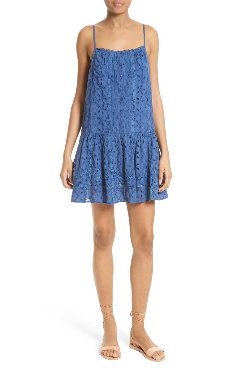 JOIE Austen Eyelet Slipdress High Seas eyelet dresses summer 2017