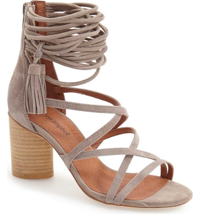 Jeffrey Campbell 'Despina' Strappy Sandal Taupe Suede Nordstrom block heel sandals summer 2017