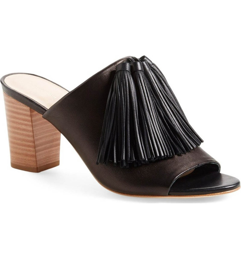 LOEFFLER RANDALL Clo Tassel Mule Sandal Black mule sandals summer 2017
