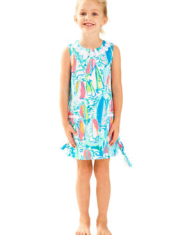 Lilly Pulitzer GIRLS LITTLE LILLY CLASSIC SHIFT DRESS - SUNGLOW Multi Beach and Bae Sunglow summer 2017