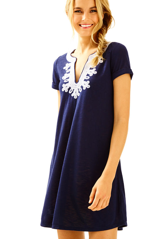 Lilly Pulitzer MAISY SWING T-SHIRT DRESS True Navy Blue t-shirt dresses summer 2017