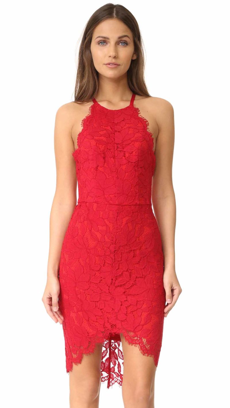 Lover Affinity Halter Dress Scarlet Lace wedding guest