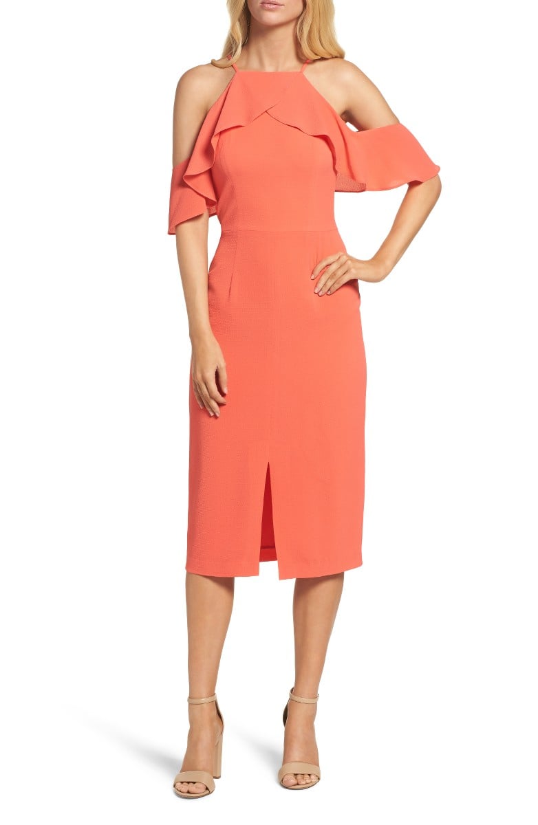 MAGGY LONDON Cold Shoulder Shift Dress Begonia cold shoulder dresses summer wedding guest