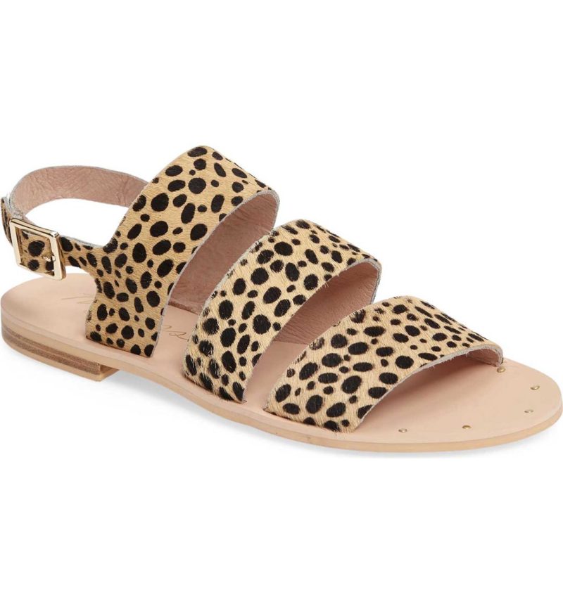 MATISSE Owen Genuine Calf Hair Sandal Leopard Print Calf Hair nordstrom leopard print sandals summer 2017