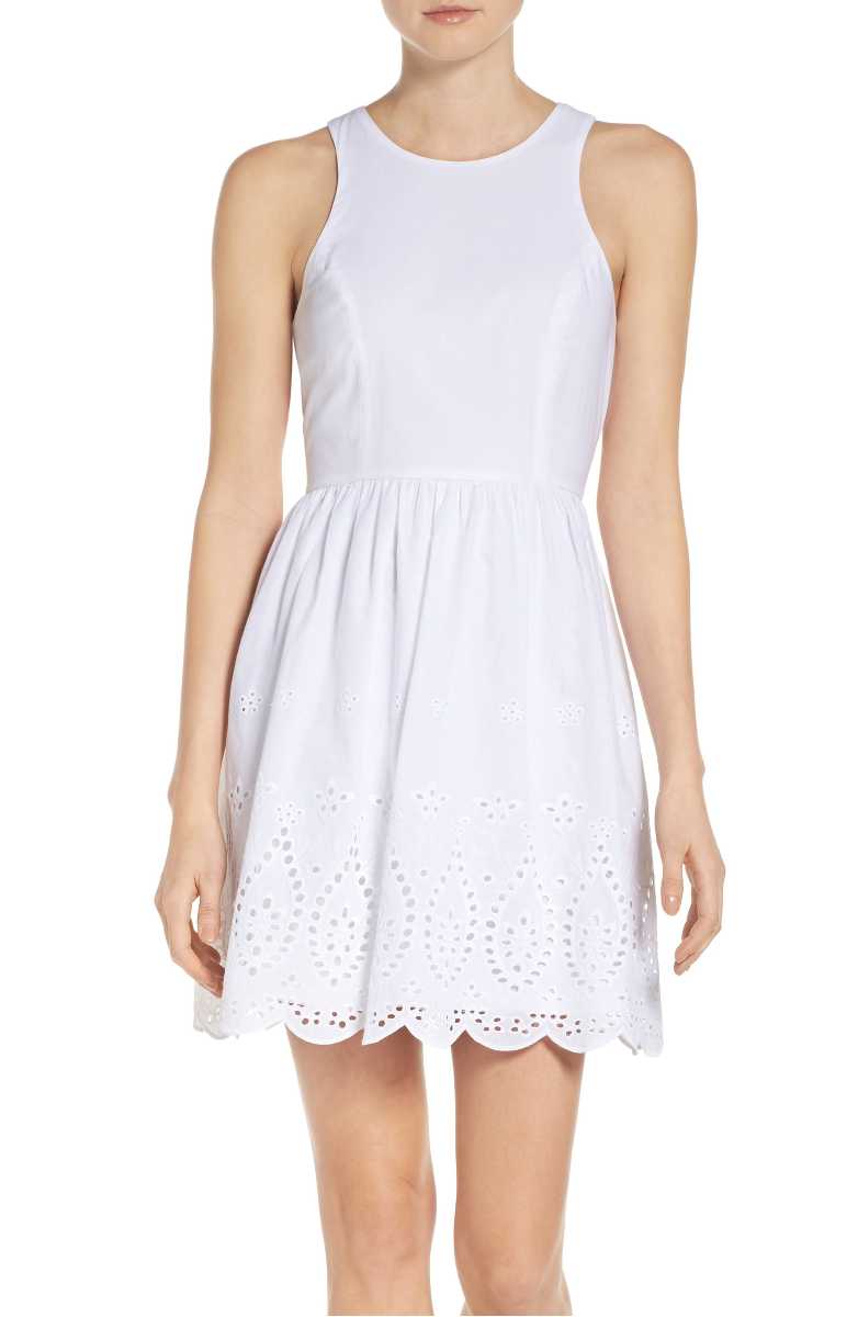 NSR Eyelet Fit & Flare Dress White eyelet dresses summer 2017