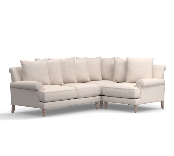 Pottery Barn AMALIE UPHOLSTERED 3-PIECE SECTIONAL WITH CORNER pottery barn performance fabrics 20% sale