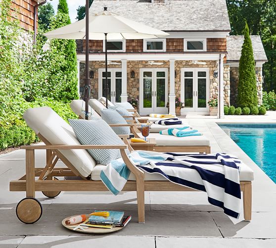 Pottery Barn BELMONT SINGLE CHAISE WITH WHEELS eco-friendly pottery barn premier sale