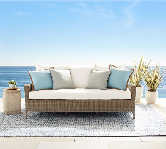Pottery Barn GEORGIA ALL-WEATHER WICKER SOFA pottery barn premier sale