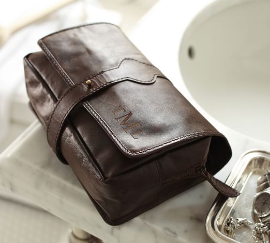Pottery Barn SADDLE LEATHER HANGING TOILETRY CASE pottery barn father's day gifts sale