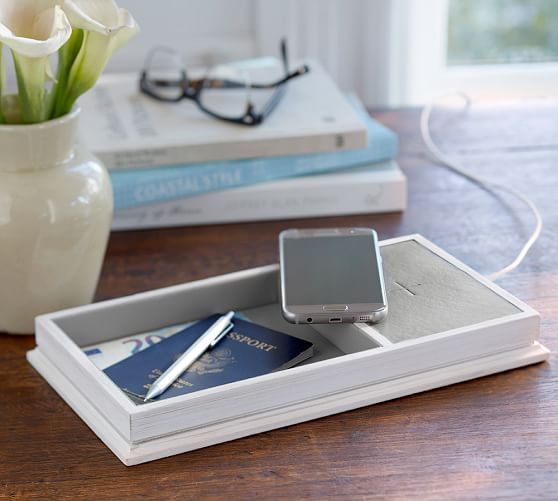 Pottery Barn WIRELESS CHARGING STATION & CATCHALL WITH USB PORT pottery barn father's day gifts sale 