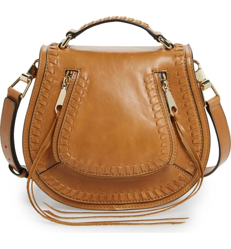 REBECCA MINKOFF Small Vanity Leather Saddle Bag Leather Light Gold crossbody bags summer 2017
