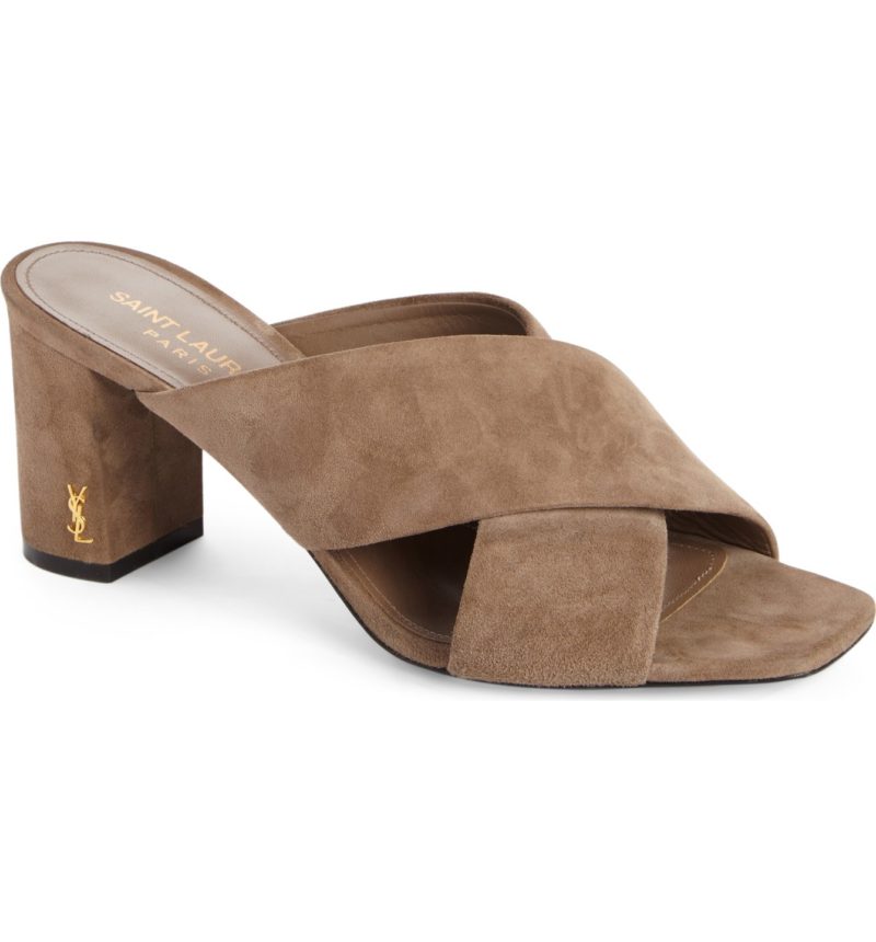 SAINT LAURENT Loulou Sandal Taupe mule sandals summer 2017