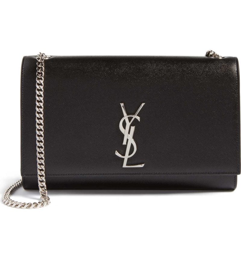SAINT LAURENT Medium Kate Calfskin Leather Wallet on a Chain Nero crossbody bags summer 2017
