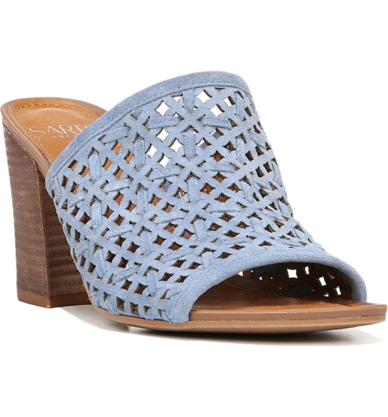 SARTO BY FRANCO SARTO Joselle Mule Misty Blue Suede mule sandals summer 2017