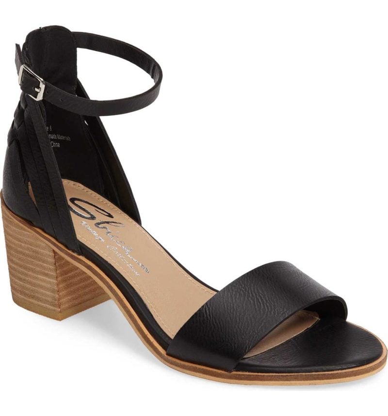 SBICCA Fars Block Heel Sandal Black Faux Leather block heel sandals