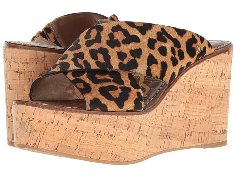 Sam Edelman Darlene Wedge Sandals Brown Sahara Leopard Print sandals summer 2017
