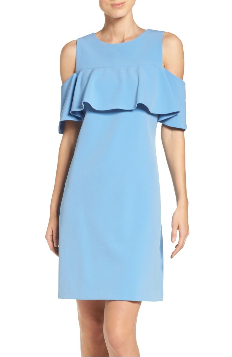 TAYLOR DRESSES Cold Shoulder Sheath Dress Powder Blue cold shoulder summer wedding guest season