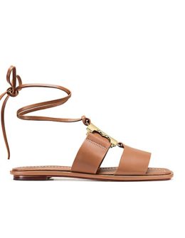 Tory Burch GEMINI LINK LACE-UP SANDAL Royal Tan semi-annual sale