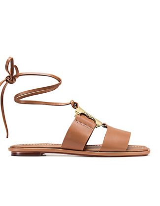 Tory Burch GEMINI LINK LACE-UP SANDAL Royal Tan semi-annual sale