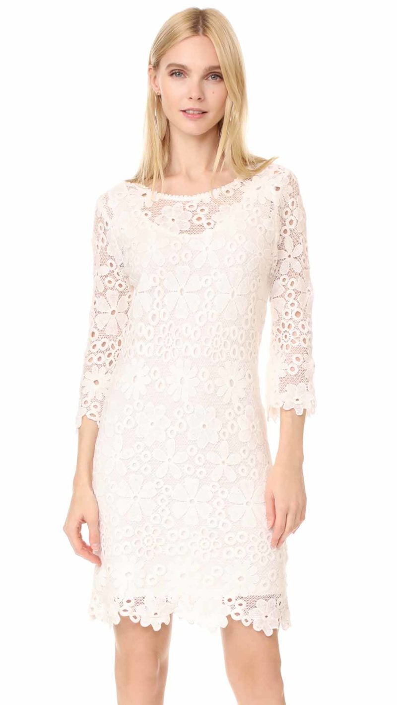 Velvet Brenda Lace Dress White wedding guest