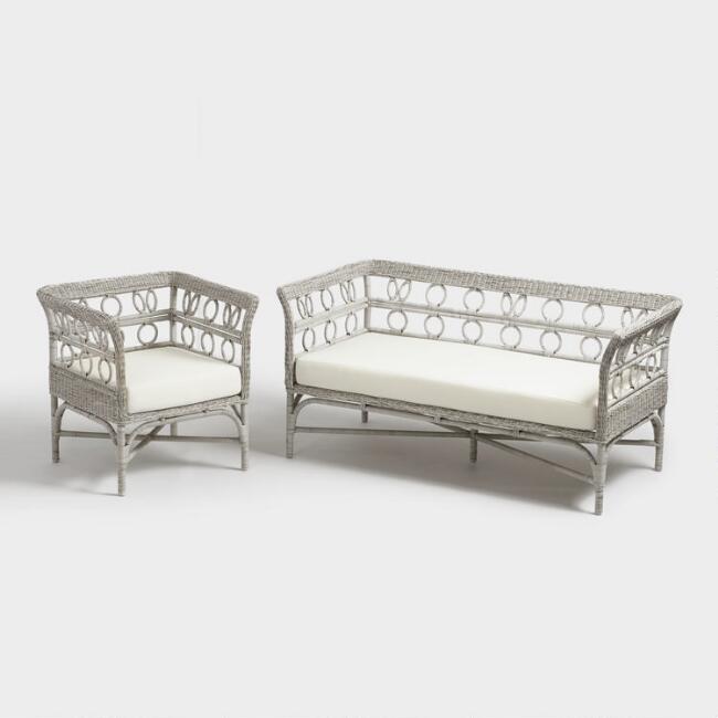 World Market Graywash Handwoven Cassis Seating Collection World Market sale