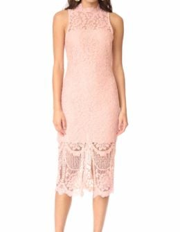 Yumi Kim Get Lucky Lace Midi Dress Blush Pink wedding guest dresses lace bodycon dresses summer wedding guest