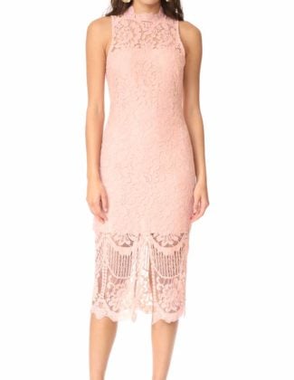 Yumi Kim Get Lucky Lace Midi Dress Blush Pink wedding guest dresses lace bodycon dresses summer wedding guest