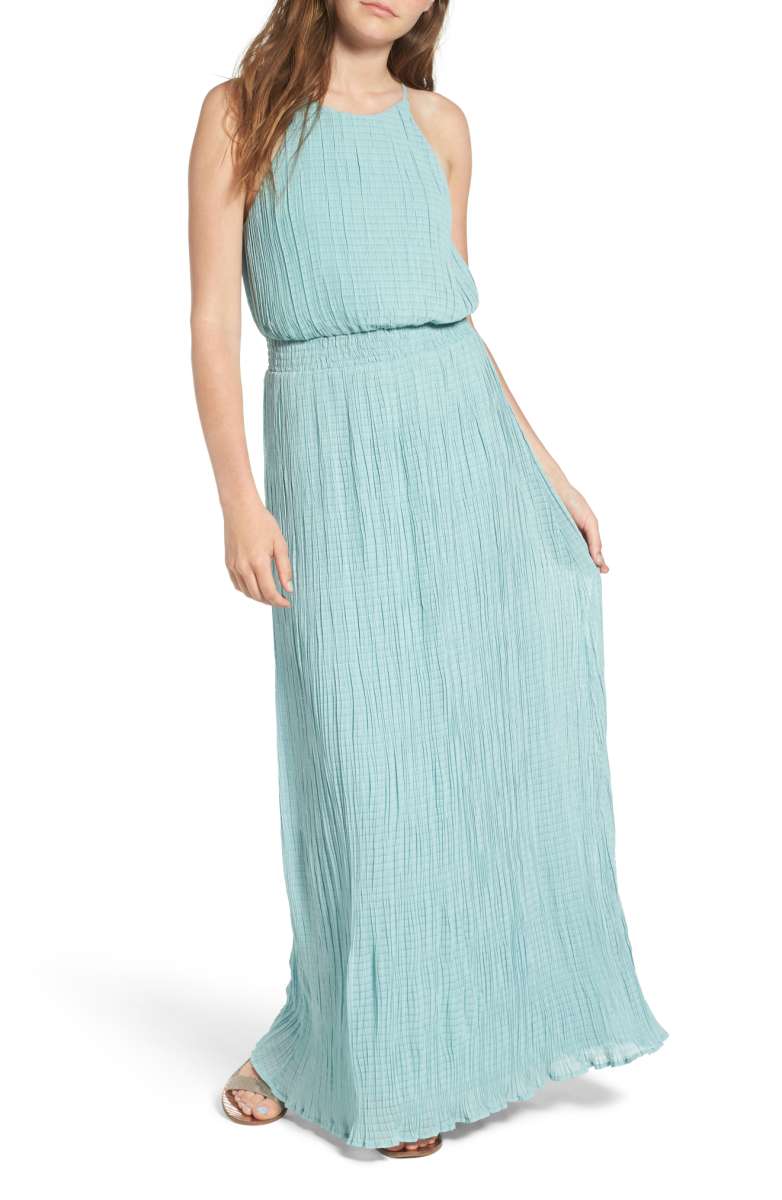ASTR THE LABEL High Neck Maxi Dress Teal Foam nordstrom dresses under 100 dollars