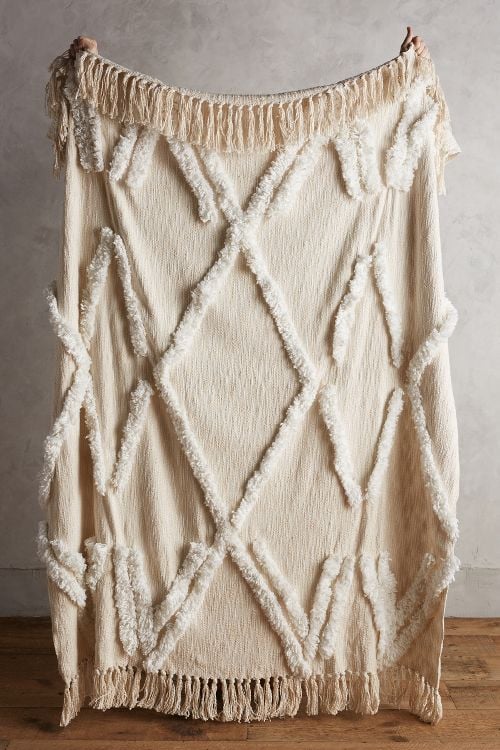 Aldalora Throw Blanket Neutral anthropologie weekend sale