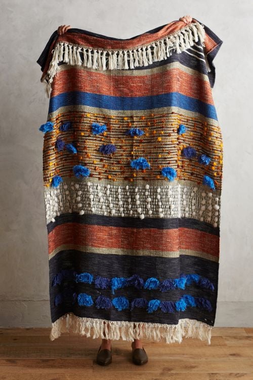 All Roads Design Collaged Majida Throw Blanket Multi anthropologie weekend sale