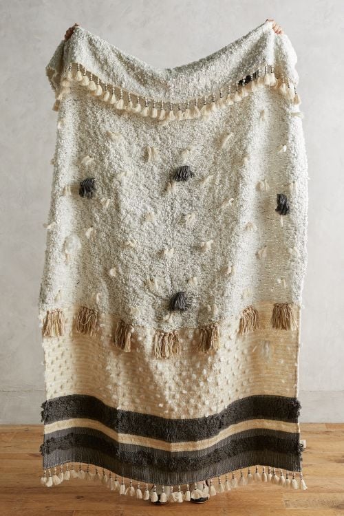 All Roads Design Open Market Throw Blanket Charcoal anthropologie weekend 20 percent off sale