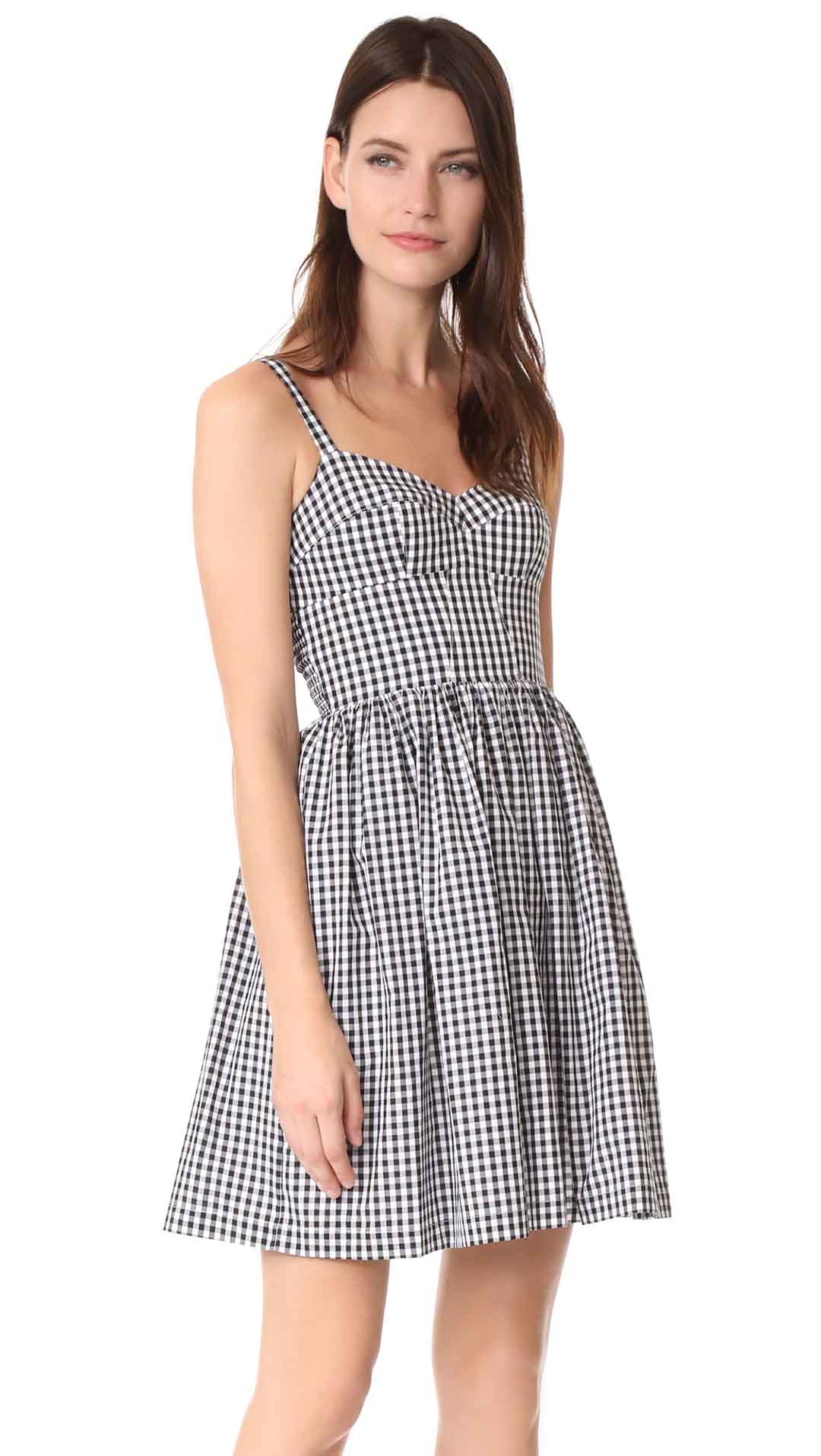 Amanda Uprichard Champagne Dress Black Gingham shopbop summer 2017 dresses