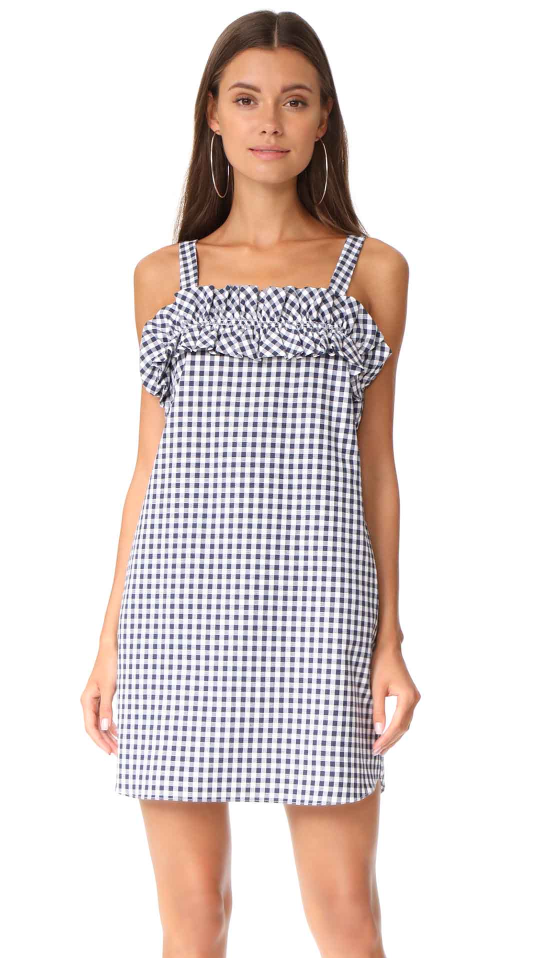 Amanda Uprichard Cynthia Dress Navy Gingham shopbop gingham dresses summer 2017