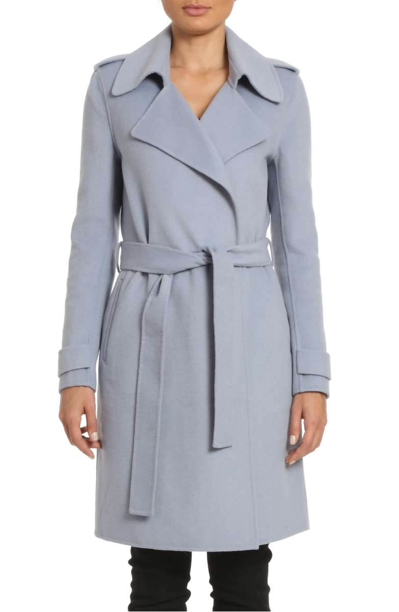 BADGLEY MISCHKA Alexis Double Face Wool Blend Long Wrap Coat Mineral nordstrom anniversary sale 